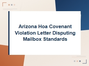 Arizona Hoa Mailbox Standards Appeal Template