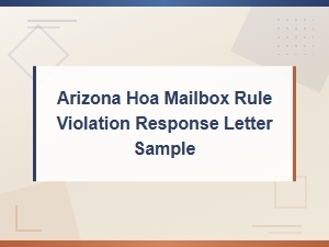Arizona Hoa Mailbox Violation Response Letter Template