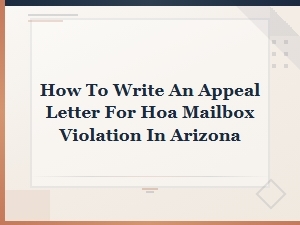 Arizona Hoa Mailbox Violation Appeal Letter Template