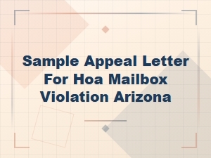 Appeal Your Hoa Mailbox Violation Fine in Arizona